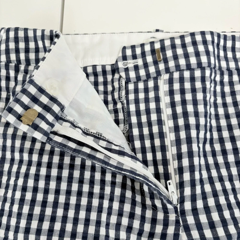 J.Crew Navy Check Seersucker Crop Ankle Pants